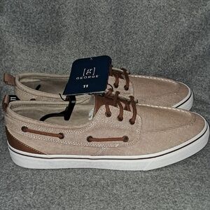George Tan and Brown Boat Shoes with Leather Laces